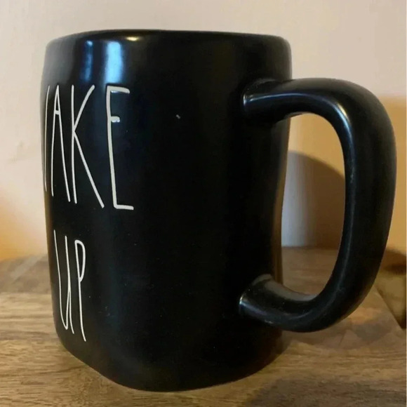 Rae Dunn WAKE UP Ceramic Black Mug - Picture 3 of 4